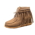 custom shoes women suede tassel short boot for girl ready to ship ladies shoes bootie